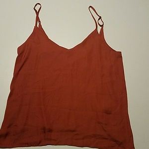 Rust colored camisole with cross back detail